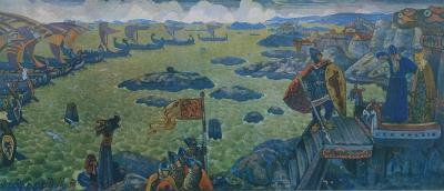 Рерих Н.К. выступление в поход (варяжское море). 1910.