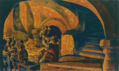 Рерих Н.К. скупой (эскиз декорации). 1919.