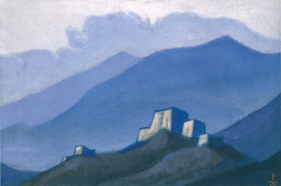 Рерих Н.К. Тибет. Крепость в горах. 1944.